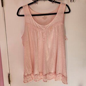 Sonoma XXL sleeveless tank top with button and lace details